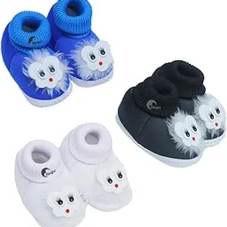 maglu Pack of 3 Baby Booties for 0-12 Months | Soft Sole Cotton & Newborn Shoes | Handmade Crochet Booties | Anti-Slip Infant Footwear | Baby Boy Girl Cute, Lightweight & Comfortable-picture-16