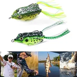 2 Pieces Frog Lure Bass Trout Fishing Lures Kit Set Realistic Prop Frog Soft Swim Bait Floating Bait with Weedless Hooks for Freshwater Saltwater-image-40