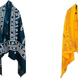 Swati Mahakal Printed Cotton Stole, scaf, gamcha, Dupatta men and women (1.80 Mtr x 0.91 Mtr) Pack of 2-picture-56