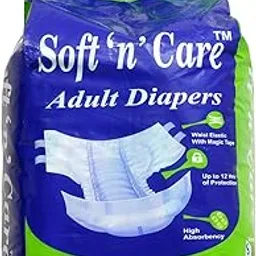Soft 'n' Care Adult Diaper Tape Style, 10 Count, Waist Size (48-68 inches), Unisex, High Absorbency, Leak Proof, Overnight Protection (XL)-image-38