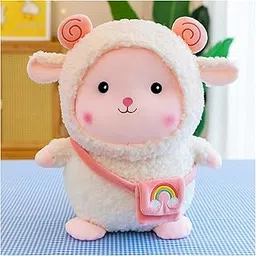 Toyshine 38cm Cute Sheep Lamb Stuffed Toy Plush Animal Soft Toy | Adorable Stuffed Lamb Dolls |Soft Plush Hugging Cushion |Birthday Gift for Kids, White-picture-11