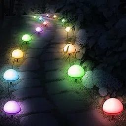 GIGAWATTS GW-500RGB 12m Solar Ground String Light with 1.4W Panel 8 Modes BIS Approved 1800mAh Rechargeable Battery & Remote Control Home Decor LED Lights for Garden Lawn Pathway (Pack of 1, RGB)-picture-10