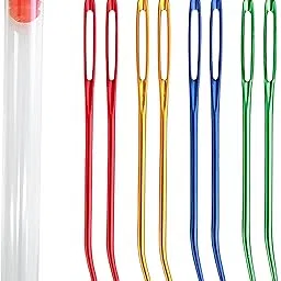 8 Pieces Crochet Needle, Large Eye Bent Needles for Crochet and Knitting, Yarn Threaders for Crochet Set, Embroidery Hoop Ring, Tension Ring Crochet, Crochet Tools and Accessories (Multicolored)-picture-23