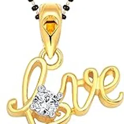 Vighnaharta Latest Fancy Design initial "Love" Mangalsutra Chain alloy (CZ) Studded Gold Plated Mangalsutra,Tanmaniya,initial mangalsutra for Women - [VF1563MSPG]-image-61