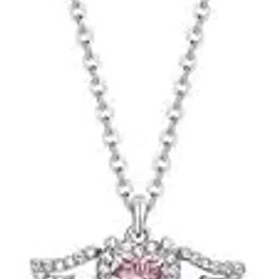 krystalz Latest Pink Angel Wings Heart Necklace Rhinestone Cubic Zirconia Western Love Necklace Girls Pendant Chain Birthday Gift-picture-31