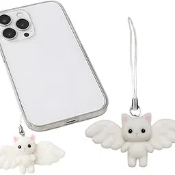 DOKMOE Cat Phone Charms, Cute Aesthetic Kawaii Cat Mobile Phone Pendants, Wrist Straps Lanyard Accessories for Bag Backpack, Keychain, Camera, Pendants, Decor-image-89