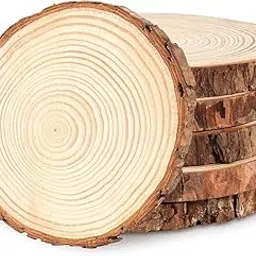 Woods Round DIY Craft Wooden Log Natural Bark Coaster/Slices, Natural Acacia Wood Drink Coaster Set for Drinking Glasses, Tabletop Protection for Any Table Type-image-25