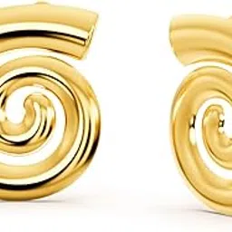 hover fashion 18K Gold Plated Stainless Steel Spiral Stud Earrings, Modern Twist Design | Waterproof, Anti Tarnish, demi fine | 1 Year Warranty on Plating | Minimalist Everyday Wear for Women.-picture-47