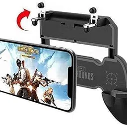 2 in 1 Mobile Remote Controller Gamepad Holder Handle Joystick Triggers for Pubg L1 R1 Shoot Aim Button for iOS and Android (Black)-image-64