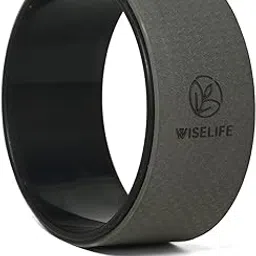 WISELIFE Yoga Wheel For Men & Women | Big Circle Wheel For Abs, Home Training, Deep Tissue Massage, Back Pain, Stretching, Back Bends, Body Posture, Sweat Resistant | 12.75x5.75 inch (Gray-Black)-picture-10
