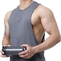 Men's Supper Combed Cotton Broad Shoulder Sleeveless Deep Arm Cut Vest Sleeveless Tank-image-6