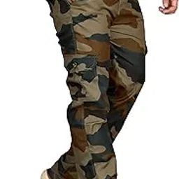 trendarc Men's Camouflage Army Military Print Cargo Pants, Straight Fit Casual Trousers, Regular Slim Fit with Five Pockets-picture-52