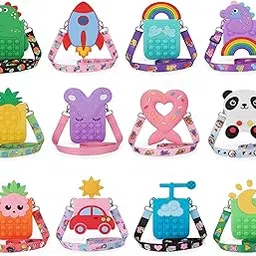 Birthday Party Return Gift Ideas Bulk for Kids Children Boys Girls Pop It Bag - Cute Pushpop Bag | Sling Bags for Kids Return Gifts Cradle cermony Baby Naming 12 Sets-picture-47