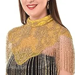 Women's Net Poncho Head Embroidered Shoulder Poncho and Capes-image-34