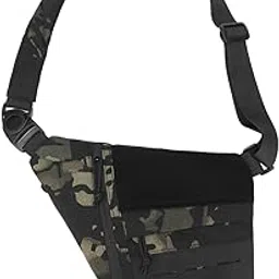 UJEAVETTE Men's Chest Bag Chest Pack Daypack for Outdoor Sports Motorcycle Backpacking Black-image-19