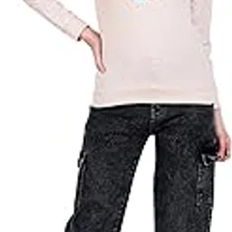 zha Sweatshirt for Women in Regular Fit, Printed Long Sleeve Cotton Sweatshirts-picture-33