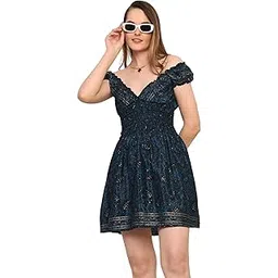 ke kanhaexports KE KANHA EXPORTS Short Dress for Women's & Girls Unique Border Design & Tassel, Adjustable Drawstring, Stretchable, Free Size,fit Flared Floral Print V-Neck Western Dresses All Seasons-picture-42