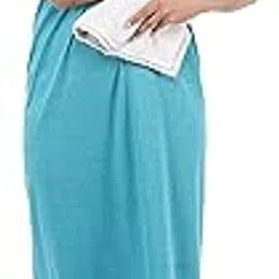 Women's Baby Feeding Printed Half Sleeves Maternity Nighty with Both Side Chain Nightdress Maxi | Size-XL V Shaped Neck (Article-FD-034) Teal-picture-55