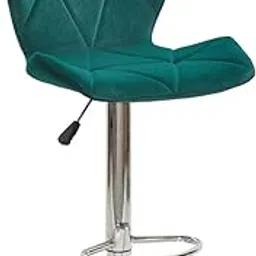Finch Fox Diamond and Ormond Style Bar Stool with Backrest, Adjustable Gas Lift on Chrome Swivel Base and Footrest for Breakfast Bar, Kitchen, Counter and Home Velvet Dark Green Color-image-58