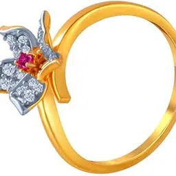 p.c. chandra jewellers 14k (585) Yellow Gold and American Diamond Ring for Women-picture-33