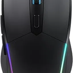 Portronics Toad One Bluetooth Mouse with 2.4 GHz & BT 5.3 Dual Wireless, 6 Buttons, Rechargeable, RGB Lights, Connect 3 Devices, Ergonomic Design for Laptop, Smartphone, Tablet (Black)-picture-4