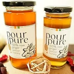 Ginger & Lemon Infused Honey | 100% Natural, Raw & Unprocessed | Immunity Boosting, Ayurvedic Remedy for Cough & Digestion | No Sugar, No Preservatives (300 gm)-picture-22