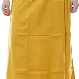 apsra ls Women's Cotton Readymade Indian Inskirt Saree Petticoats Underskirt - Free Size (color-761) Mustard-picture-17