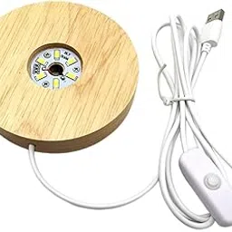 JAZZY PEARLS Lighted LED Light Base Acrylic Display Lamp for Crystals Ball Art Crafts 150mm_White Light-image-12