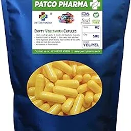 Patco Pharma - Size 00 Yellow Empty Vegetarian Pill Capsule - Gluten Free/Halal Certified | DIY Powder Filling (Pack of 500)-picture-16