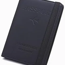 flipxen PU Leather Travel Wallet RFID Passport Holder for Women and Men, Exquisite RFID Blocking Wallet with Elastic Strap, Portable Passport Case for Business, Travel-picture-33