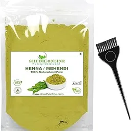 Shudh Online Organic Henna Powder for Hair Growth (200 Grams), Herbal Mehandi, Hena Powder for Hair, Mehendi, Natural black dye - Mehndi Hina - Rajasthani Mehandi for Women-image-90