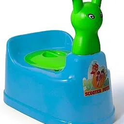 MAXWELL Plastic Toilet Trainer Baby Potty Seat Cartoon Face With Removable Tray & Closing Lid (DARK-BLUE-GREEN)-picture-65