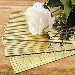 Arkit Wall Decor Mirror Mosaic Sheet | Acrylic Mirror Tiles for Home, Party, Office Decor | Glass Mirror Mosaic Tiles for Bathroom, Wall Decal, Christmas Ball, Art Work Pack_of_ (2, Golden)-picture-10