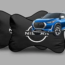 Car Company Logo Neck Headrest Pillow Compatible with All Nissan Model Pain Relief, Cervical Neck Support Pillow, 22 x 16 cm, 2 Pieces, Black-image-79