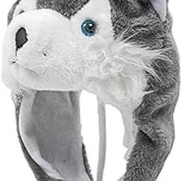 Plush Animal Winter Hat Party Women Men Novelty Kids Headgear Husky Beanie-image-41
