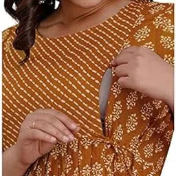 Maternity Feeding Kurtis for Women Cotton – Zip Access Nursing Dress | Comfortable Pregnancy Wear | Stylish Feeding Kurti | Soft Cotton Maternity Dresses for Womens-picture-68