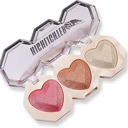 BEACHBORN Heart Shape Highlighter Palette For Makeup | Ultra Blendable & Long Lasting | Blinding Glow (SHADE NO.03, 9G)-picture-22