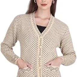 Women's Button Down Knit Cardigan with Pockets Warm Soft Long Sleeve Winter Sweater Vintage Inspired Patterned Design Cozy Casual Wear for Office Travel Home Layering-image-76