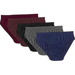 Women's Cotton Full Coverage Brief Underwear, 5 Pack, Comfort Fit Jatty in Navy, Black, Grey, Brown, Burgundy-picture-11