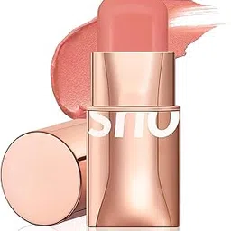 COSLUXE O TWO O Blush Stick for Cheeks Makeup,Waterproof Cream Blush Face Stick Multi-Use Lip and Cheek Tint, Lightweight Easy to Blend Natural Cream Blusher 03 - Coral Red - Shy image 1