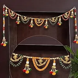 TIED RIBBONS Bandhanwar for Entrance Torans for Main Door Wall Hanging Bandarwal for Festive - Diwali Decoration for Home (Length 36 inch, Multicolor) - Diwali Decoration Item for Home Decor-picture-36