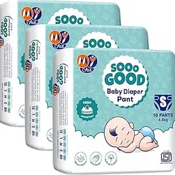 MyAid SOOO GOOD Baby Diaper Pants With Aloe Lotion & Wetness Indicator | Soft & Comfortable | Fast Absorption, Rash-Free, Leak-Proof, Small Size (S) 4-8 kg, 30 Count, Pack of 3-picture-30