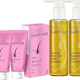 Namyaa Intimate Hygiene Care Set-Hair Removal Cream 120gm & Haldi Chandan Hygiene Wash 200Ml Pack Of 4 (4)-picture-29