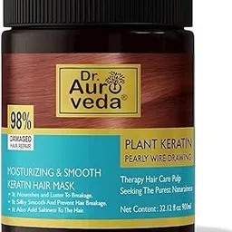 Dr. Auroveda Plant Keratin Hair Mask for Damaged Hair Repair | Deep Moisturising & Smoothing Treatment | Sulphate-Free Ayurvedic Hair Spa Mask with Natural Oils – 900 ml-image-86