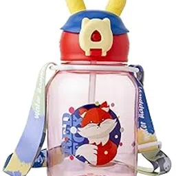 NVS KIDS Baby Sipper Bottle Leak Proof Red Bottle Dust Free Cover 640ml Capacity Kids Sippy Cup with Soft Silicone Spout BPA Free Straw and Additional Belt Sipper for Infant-picture-15