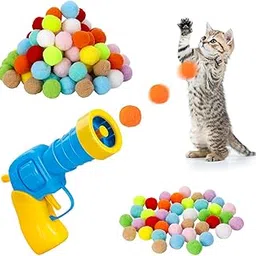 RAMONI Interactive Cat Ball Launcher, Cat Ball Toys, Launcher with 30pcs Soft Plush Balls Silent Smart Play Toy Shooting Toy Funny Interactive Cat Toys for Indoor Training Exercise Playing-picture-69