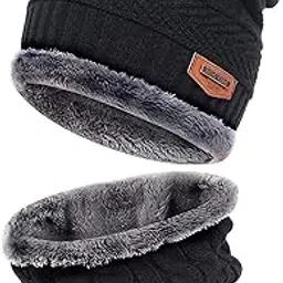 naith Men's Woolen Cap with Neck Muffler/Neckwarmer Set of 2 Free Size for Men Women for Snow Winters and Cold Places-picture-23