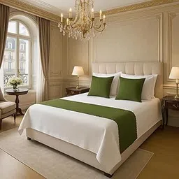 KINGLY Décor Bed Runner Set with 2 Cushion Covers (16x16) – Hotel-Style, Colorfast & Machine-Washable – Fits Queen/King – Maroon Damask (Pattern)-picture-10