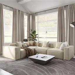POVISON 112" Modern Modular Sectional Sofa for Living Room 25" Deep Seat Sofa Set Large Sectional Corner Couches Velvet 3 Seats Oversized Big Comfy Cloud Couch for House Office-image-8