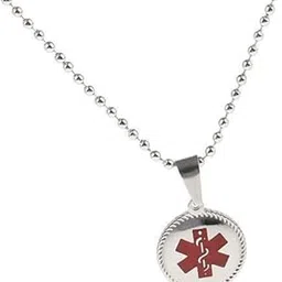 2xStainless Steel Dog Tag Men's Alert ID Pendant Necklace 30x19x3mm-image-14